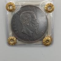 5 lire 1865 zecca napoli e zecca torino periziate