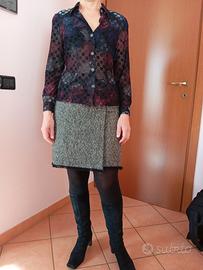 Gonna in tweed di lana vintage tg.42/44 