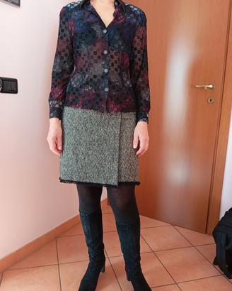 Gonna in tweed di lana vintage tg.42/44 