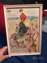 Quadro Vintage Anni '50 Stampa Moda in con Cornice