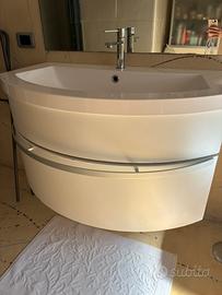 Mobile bagno con lavello sospeso bianco completo