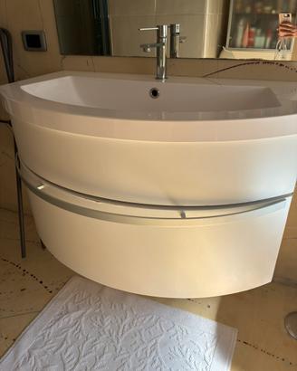 Mobile bagno con lavello sospeso bianco completo