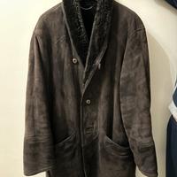 Cappotto montone Shearling scamosciato nero tg 50