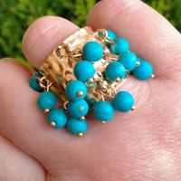 anello grande con turchese. Regolabile.