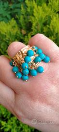 anello grande con turchese. Regolabile.