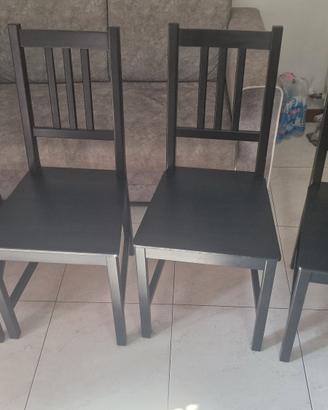 4 sedie cucina Ikea nere