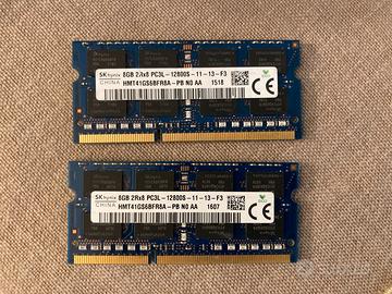 Memoria ram 16gb 2RX8 DDR3 PC3L - 12800S notebook
