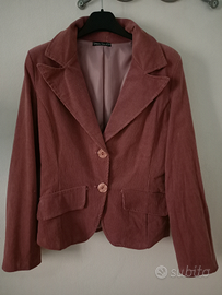 Blazer donna velluto rosa antico taglia m nuovo