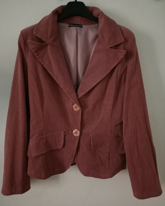 Blazer donna velluto rosa antico taglia m nuovo