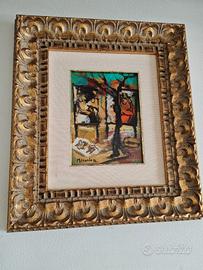 Quadro Dipinto ad Olio Espresso Anni 70