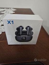 Auricolari Bluetooth 50H stereo con custodia verde