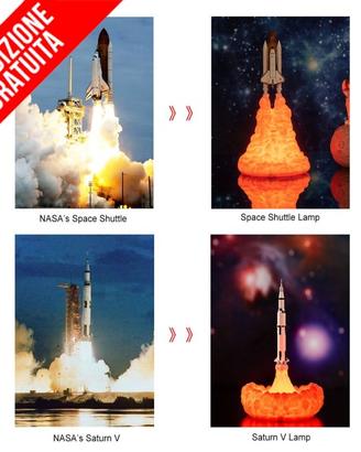 LAMPADA SPAZIO 3D NAVETTA RAZZO SPAZIALE SPACE