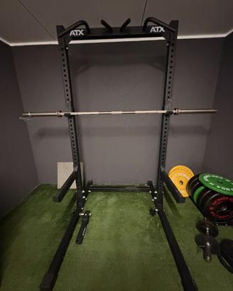 Home gym ATX: half rack, panca, 195 kg dischi