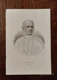 Stampa firmata August WEGER - "Papa Leone XIII"