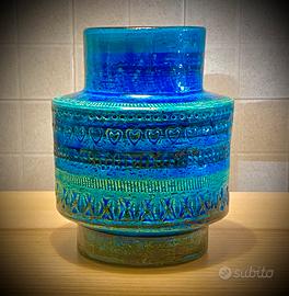 Vaso in ceramica blu. Bitossi