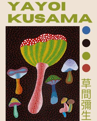 poster Yayoi Kusama Arredo formato A3 japan stile 