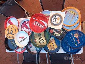 vassoi bar vintage coca cola birra pubblicità 