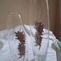 Vasi cristallo con decoro in argento