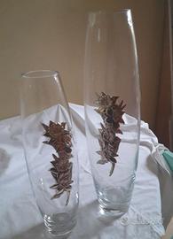 Vasi cristallo con decoro in argento