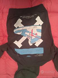 Felpa Duca Homme nera stampa sneakers stile Off-Wh