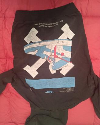 Felpa Duca Homme nera stampa sneakers stile Off-Wh