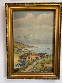 dipinto olio su tela completo di cornice