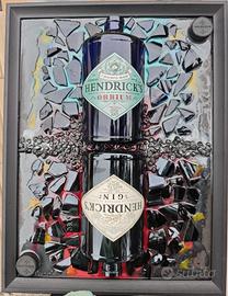 QUADRO VINTAGE BOTTIGLIA GIN HENDRICK'S E RESINA.