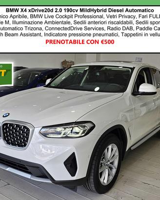 BMW X4 Xdrive 20d mhev Tetto cam Nav PDC Full LED
