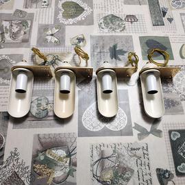 4 porta lampade testa specchio vintage