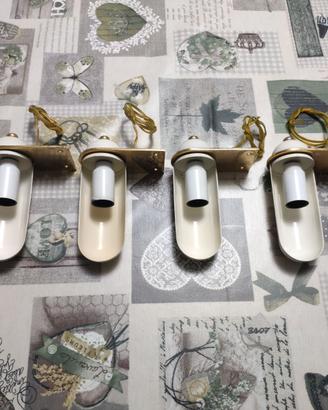 4 porta lampade testa specchio vintage