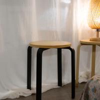 Sgabello Ikea frosta, Aalto, legno chiaro e nero