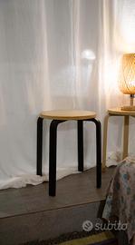 Sgabello Ikea frosta, Aalto, legno chiaro e nero