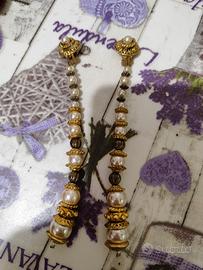 orecchini vintage anni 90 perle a clips