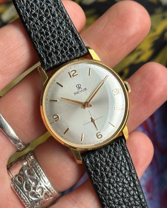 Revue Dress Watch Vintage "Explorer" Dial Gold