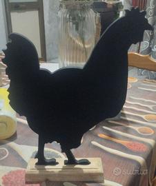 Soprammobile gallo in legno