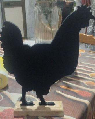 Soprammobile gallo in legno
