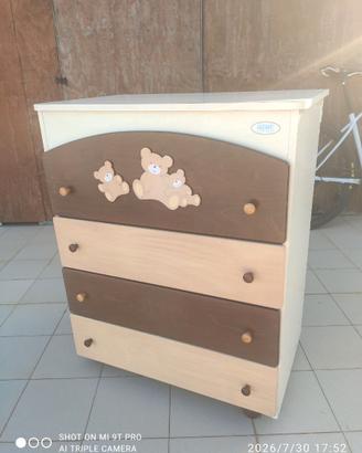 Fasciatoio  con vaschetta bagno