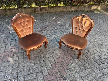 Coppia di sedie vintage stile Luigi Filippo