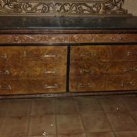 Comò cassettiera stile Impero con piano in marmo