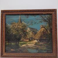 Dipinto pittura ad olio su tela dell'800"