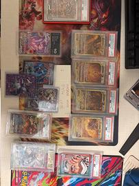 Carte Pokemon e One piece, gradate e Raw