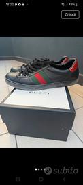 scarpe originali gucci in pelle nera tg 44 e mezzo