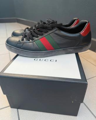 scarpe originali gucci in pelle nera tg 44 e mezzo