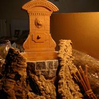Accessori per presepe con fontana.