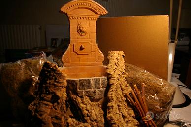 Accessori per presepe con fontana.