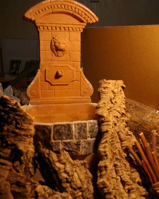 Accessori per presepe con fontana.