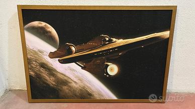 Tela con cornice in legno cm 90x60 - Star Trek