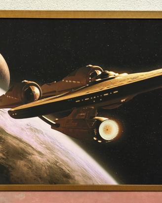 Tela con cornice in legno cm 90x60 - Star Trek