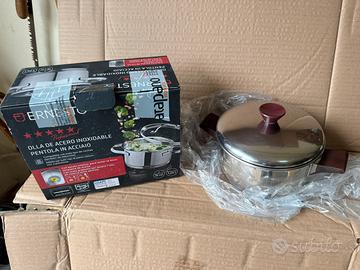 Pentola piccola con scatola coperchio acciaio