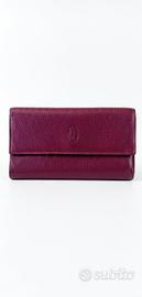 Portafoglio vintage Cartier Paris in pelle fucsia 